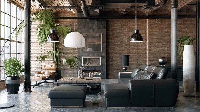 Ideen industrial style wohnzimmer