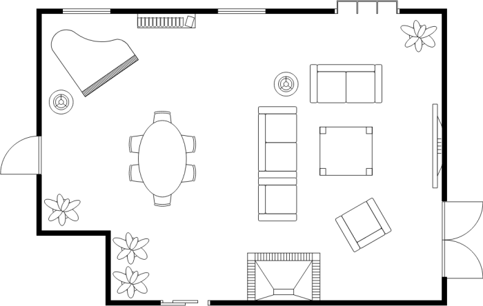 Layout living room sofa furniture plan examples floor sitting ideas armchairs ottomans illustrations